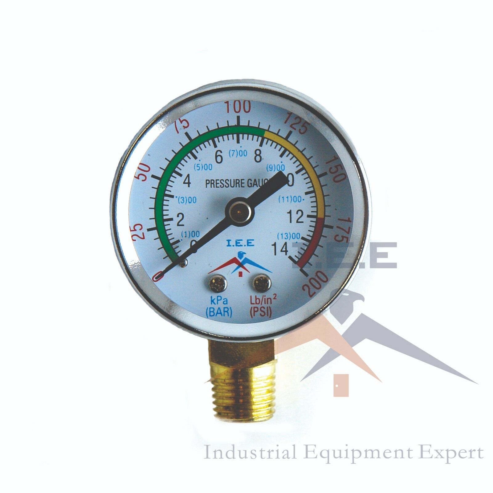 Air Compressor Pressure / Hydraulic Gauge 2" Face Side Mount 1/4" Npt 0-200 Psi