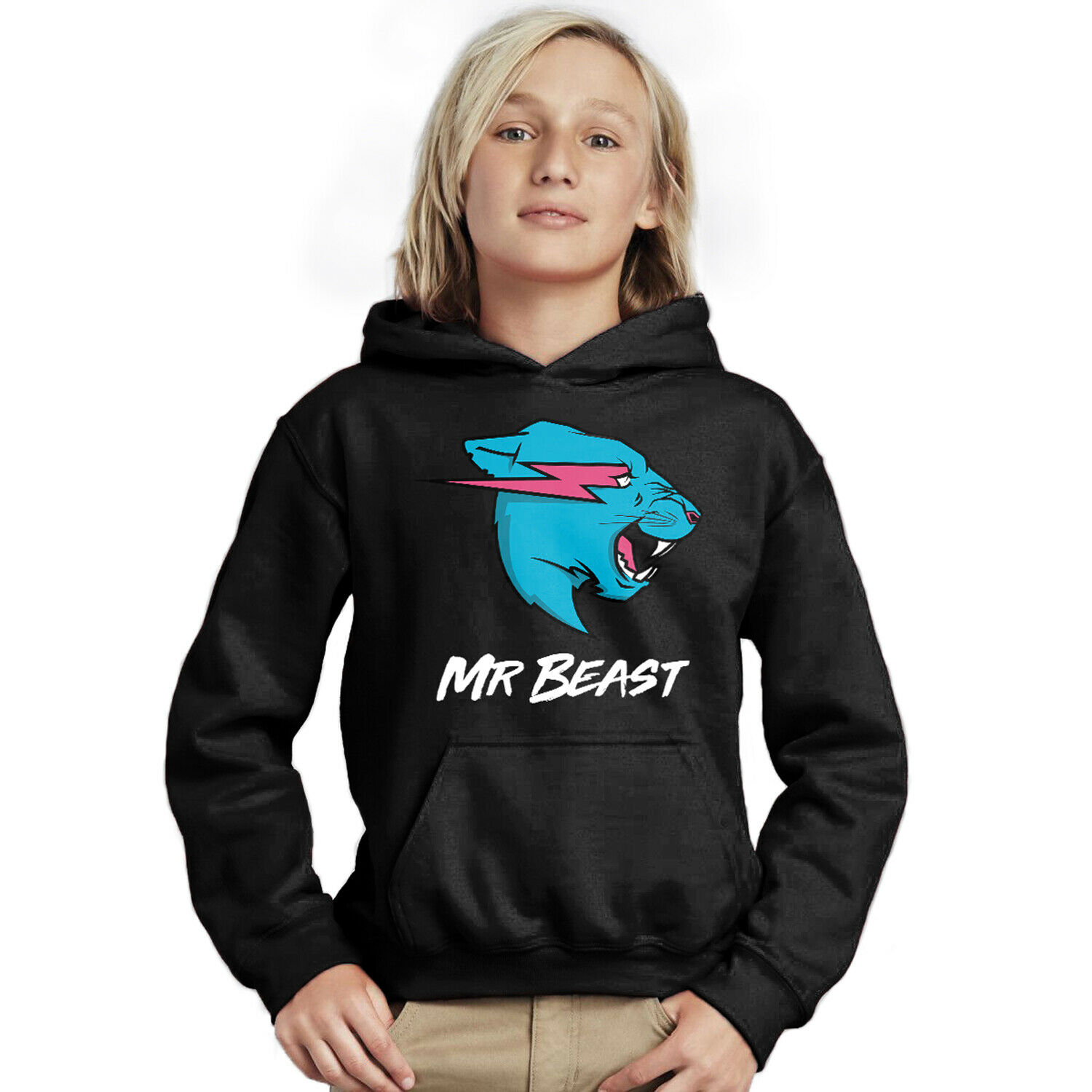 Kids Mr Beast Logo Hoodie, Mrbeast Youtube Merch, Youth Mrbeast Hoodie Pullover